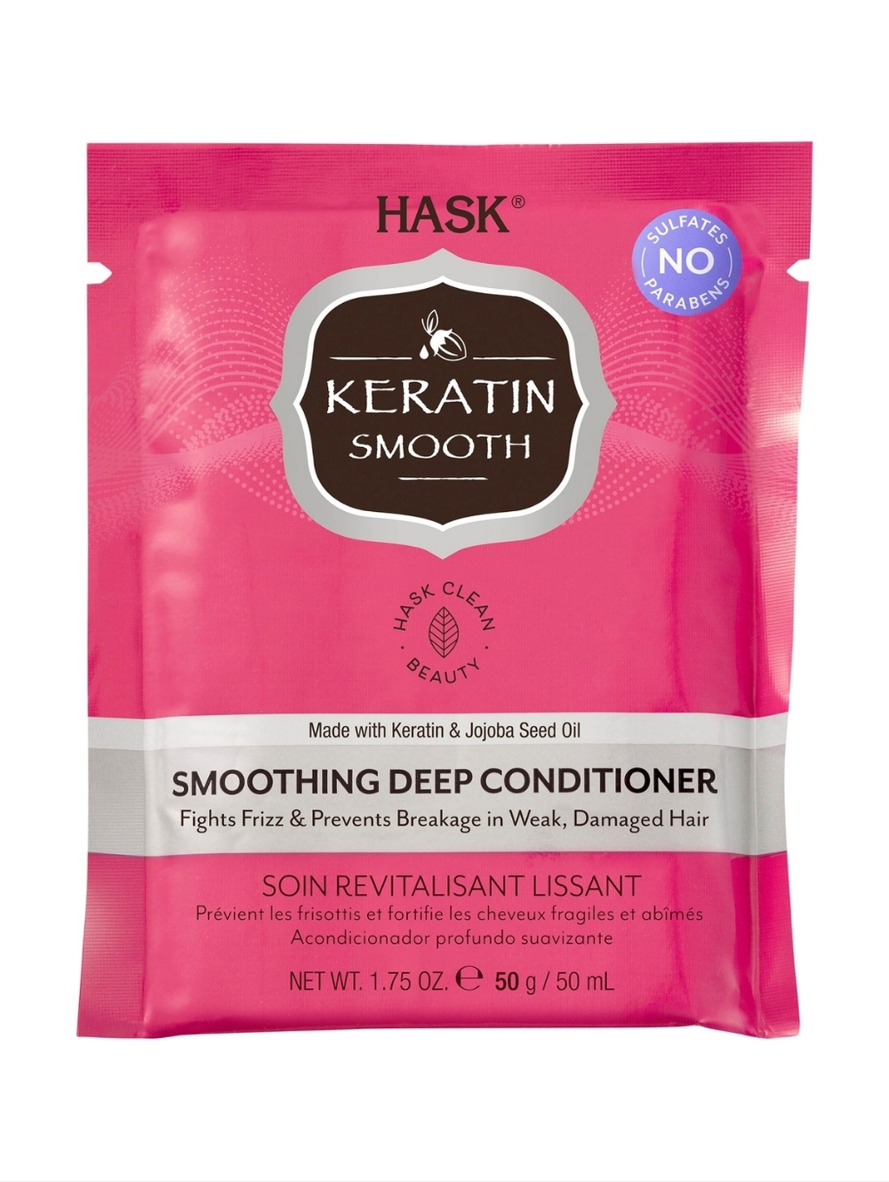🍒 5/$20 new HASK Keratin Smoothing Deep Conditioner Anti Frizz Damaged Hair